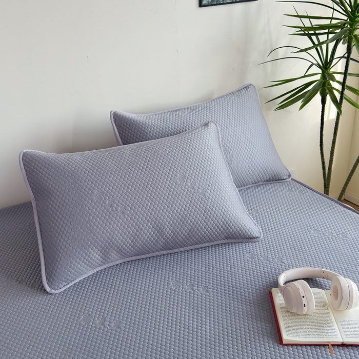 91家纺网 家纺一手货源 找家纺 柏薇 2025春夏新款5D席豆豆床笠款凉席席子 轻奢-灰