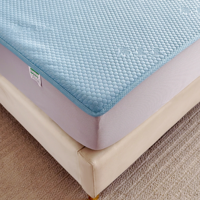 91家纺网 家纺一手货源 找家纺 柏薇 2025春夏新款5D席豆豆床笠款凉席席子 轻奢-蓝