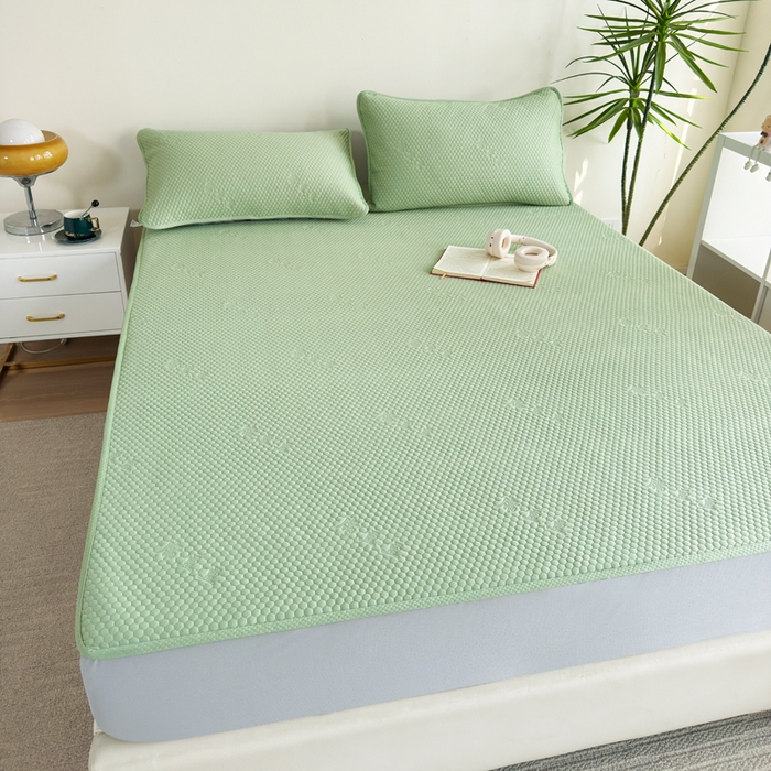 91家纺网 家纺一手货源 找家纺 柏薇 2025春夏新款5D席豆豆床笠款凉席席子 轻奢-绿