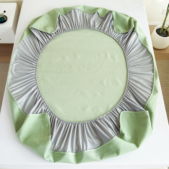 91家纺网 家纺一手货源 找家纺 柏薇 2025春夏新款5D席豆豆床笠款凉席席子 轻奢-绿