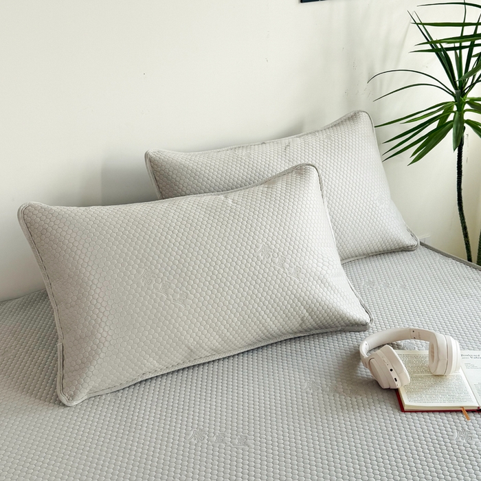 91家纺网 家纺一手货源 找家纺 柏薇 2025春夏新款5D席豆豆床笠款凉席席子 轻奢-银灰