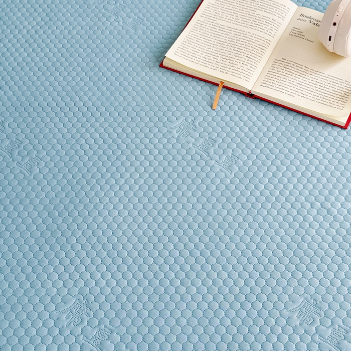 91家纺网 家纺一手货源 找家纺 柏薇 2025春夏新款5D席豆豆床笠款凉席席子 轻奢-蓝