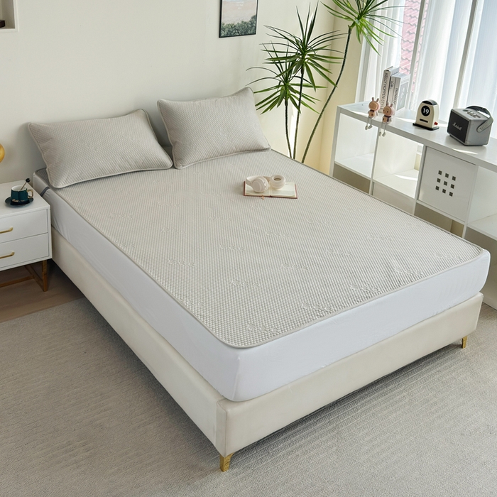 91家纺网 家纺一手货源 找家纺 柏薇 2025春夏新款5D席豆豆圆角床席款凉席席子 简约-银灰