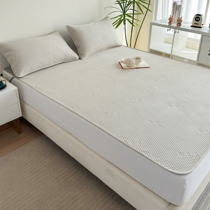 91家纺网 家纺一手货源 找家纺 柏薇 2025春夏新款5D席豆豆圆角床席款凉席席子 简约-银灰