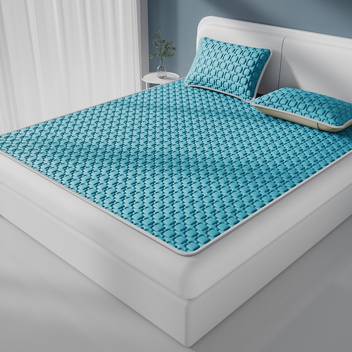 91家纺网 家纺一手货源 找家纺 世纪绒品 2026新款A类凉感小冰川冰丝乳胶凉席床笠加厚12mm 墨绿-床席款