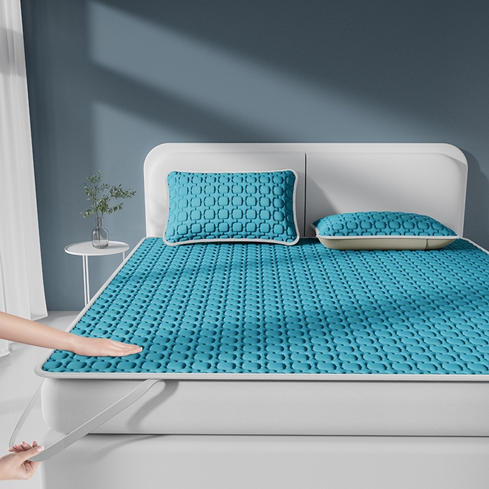 91家纺网 家纺一手货源 找家纺 世纪绒品 2026新款A类凉感小冰川冰丝乳胶凉席床笠加厚12mm 墨绿-床席款