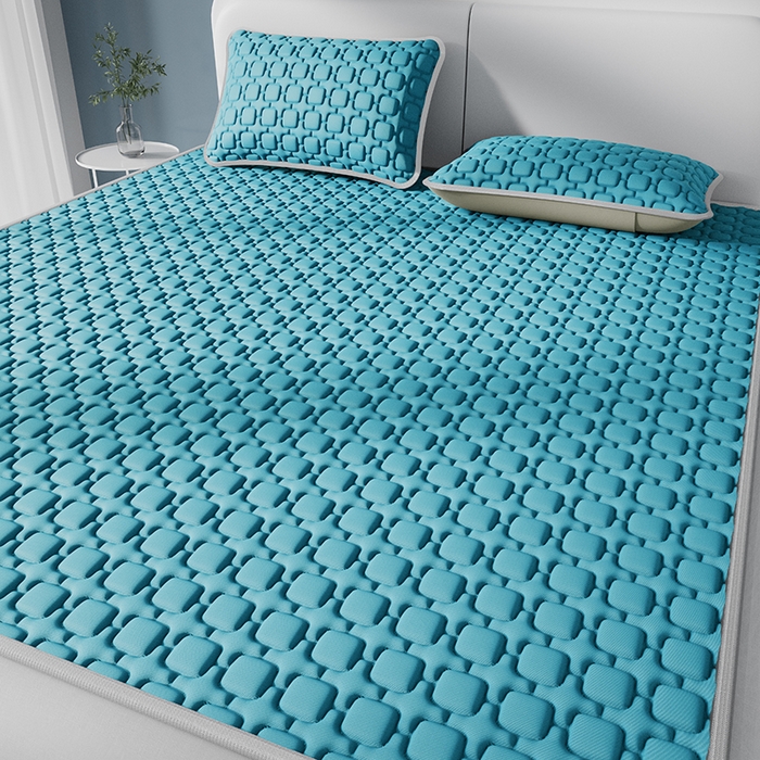 91家纺网 家纺一手货源 找家纺 世纪绒品 2026新款A类凉感小冰川冰丝乳胶凉席床笠加厚12mm 墨绿-床席款