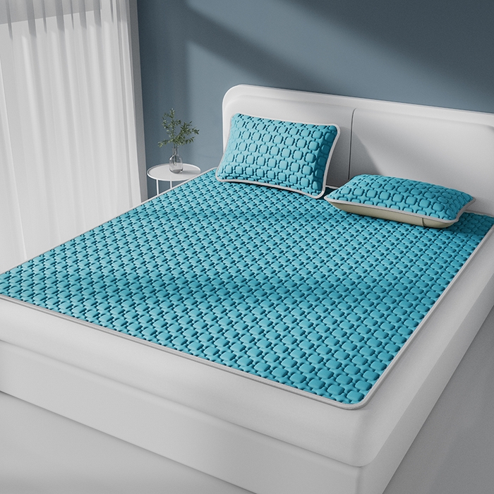 91家纺网 家纺一手货源 找家纺 世纪绒品 2026新款A类凉感小冰川冰丝乳胶凉席床笠加厚12mm 墨绿-床席款