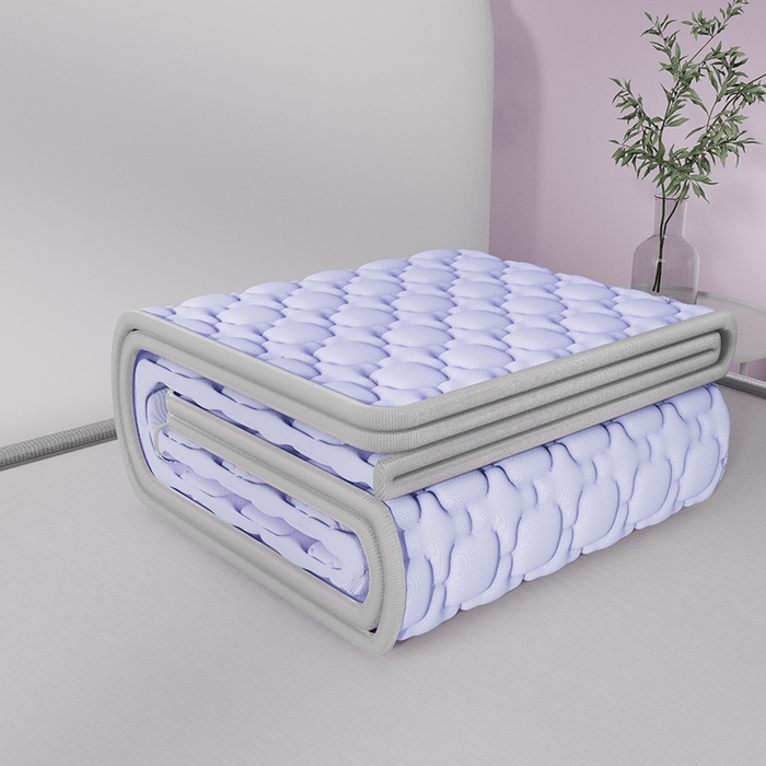 91家纺网 家纺一手货源 找家纺 世纪绒品 2026新款A类凉感小冰川冰丝乳胶凉席床笠加厚12mm 冰晶紫-床席款