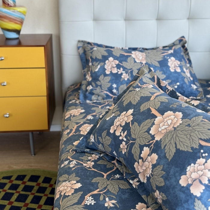 91家纺网 家纺一手货源 找家纺 麦瑞家纺 2025新款老粗布系列单品套件 国色天香