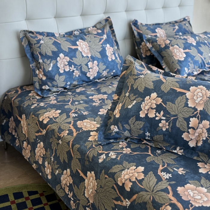 91家纺网 家纺一手货源 找家纺 麦瑞家纺 2025新款老粗布系列单品套件 国色天香