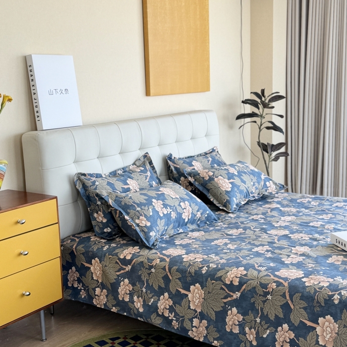 91家纺网 家纺一手货源 找家纺 麦瑞家纺 2025新款老粗布系列单品套件 国色天香