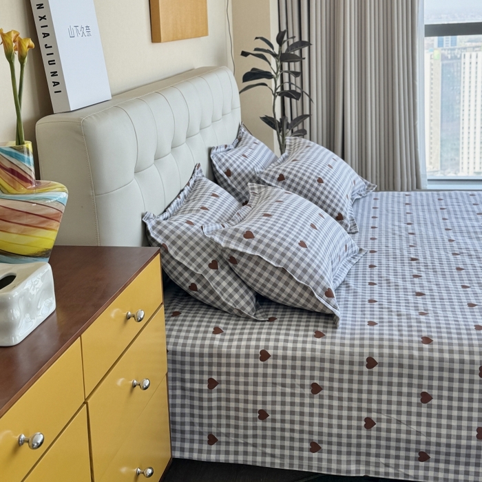 91家纺网 家纺一手货源 找家纺 麦瑞家纺 2025新款老粗布系列单品套件 格语