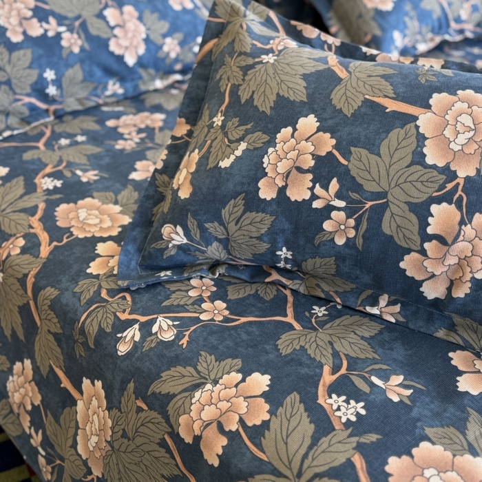 91家纺网 家纺一手货源 找家纺 麦瑞家纺 2025新款老粗布系列单品套件 国色天香