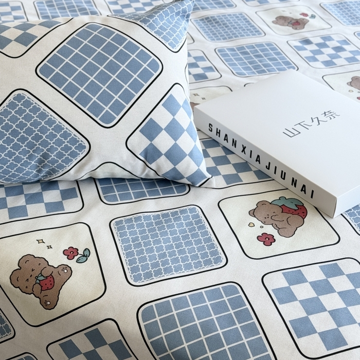 麦瑞家纺 2025新款老粗布系列单品套件 饼干熊