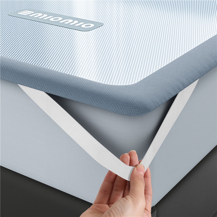 91家纺网 家纺一手货源 找家纺 悠米悠家 2025春夏新款斜纹烫画凉感冰丝席凉席席子 床笠款-灰