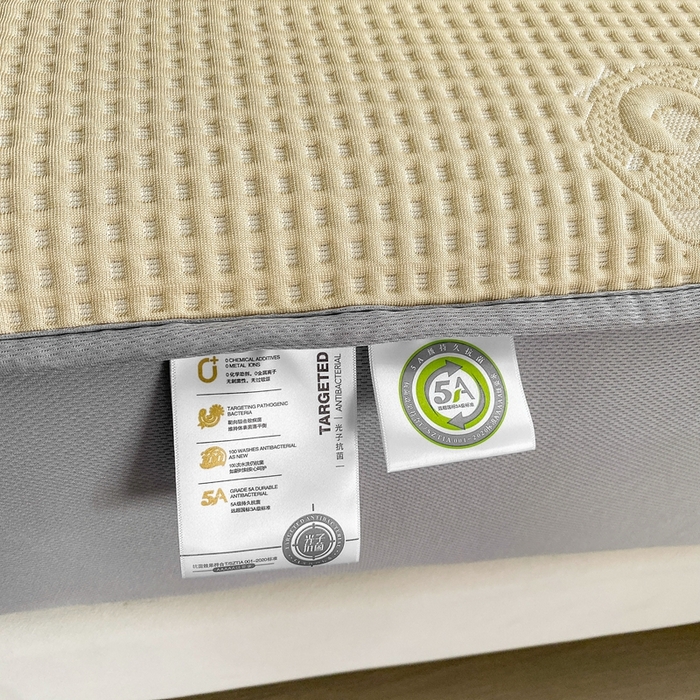 91家纺网 家纺一手货源 找家纺 欧邦 2025春夏新款5A抗菌华夫格凉感冰豆床笠款凉席席子-小熊系列 小熊-玉米黄