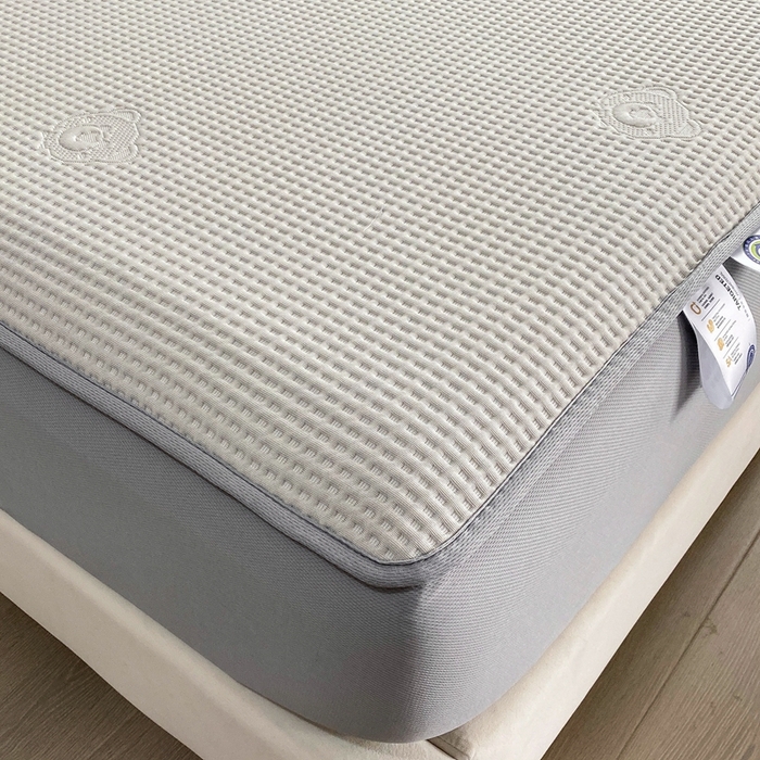 91家纺网 家纺一手货源 找家纺 欧邦 2025春夏新款5A抗菌华夫格凉感冰豆床笠款凉席席子-小熊系列 小熊-浅卡其