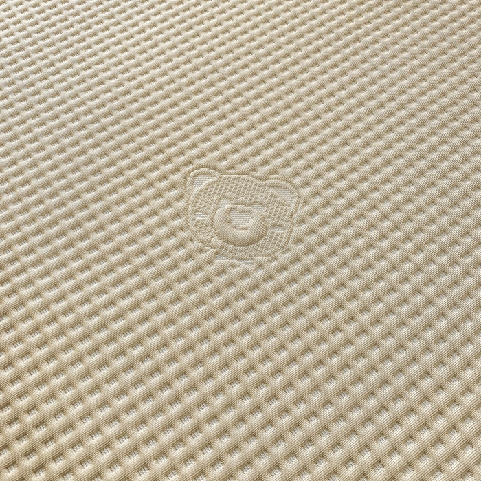 91家纺网 家纺一手货源 找家纺 欧邦 2025春夏新款5A抗菌华夫格凉感冰豆床笠款凉席席子-小熊系列 小熊-玉米黄