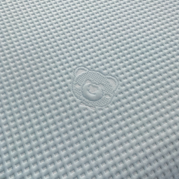 91家纺网 家纺一手货源 找家纺 欧邦 2025春夏新款5A抗菌华夫格凉感冰豆床笠款凉席席子-小熊系列 小熊-孔雀蓝