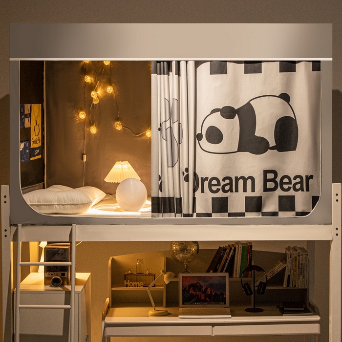 91家纺网 家纺一手货源 找家纺 宅部落 2025新款学生床帘宿舍上下铺床帘式印花强遮光学生蚊帐-印花系 睡梦熊猫