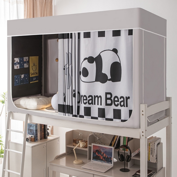 91家纺网 家纺一手货源 找家纺 宅部落 2025新款学生床帘宿舍上下铺床帘式印花强遮光学生蚊帐-印花系 睡梦熊猫