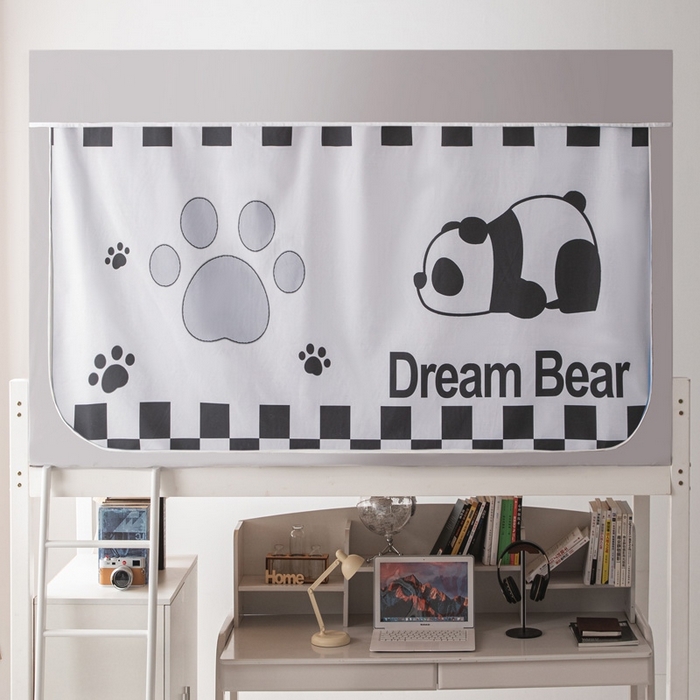 91家纺网 家纺一手货源 找家纺 宅部落 2025新款学生床帘宿舍上下铺床帘式印花强遮光学生蚊帐-印花系 睡梦熊猫