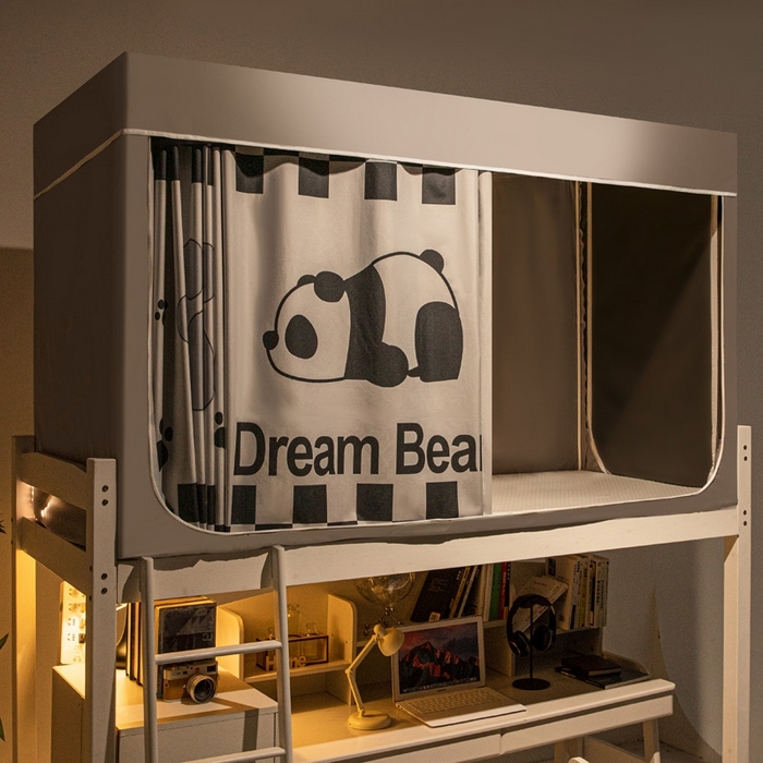 91家纺网 家纺一手货源 找家纺 宅部落 2025新款学生床帘宿舍上下铺床帘式印花强遮光学生蚊帐-印花系 睡梦熊猫