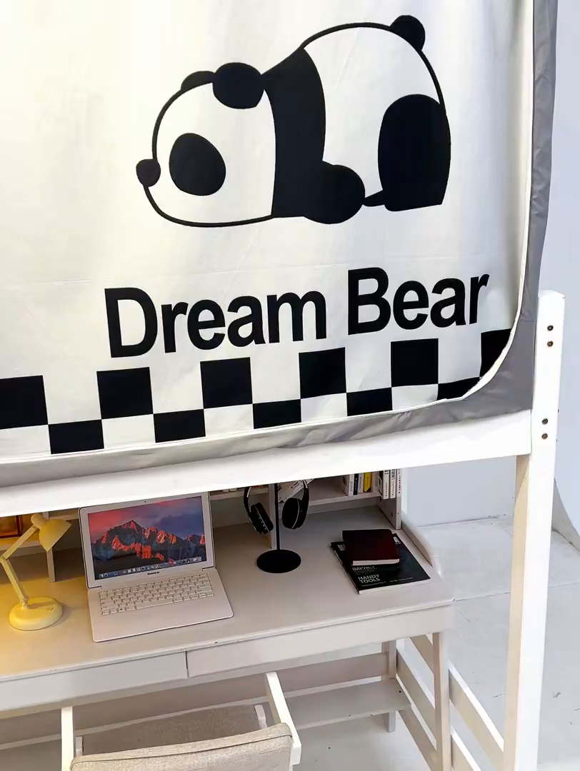 91家纺网 家纺一手货源 找家纺 宅部落 2025新款学生床帘宿舍上下铺床帘式印花强遮光学生蚊帐-印花系 睡梦熊猫