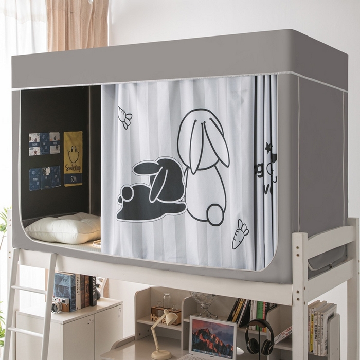 91家纺网 家纺一手货源 找家纺 宅部落 2025新款学生床帘宿舍上下铺床帘式印花强遮光学生蚊帐-印花系 在一起