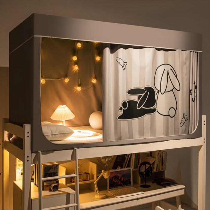 91家纺网 家纺一手货源 找家纺 宅部落 2025新款学生床帘宿舍上下铺床帘式印花强遮光学生蚊帐-印花系 在一起