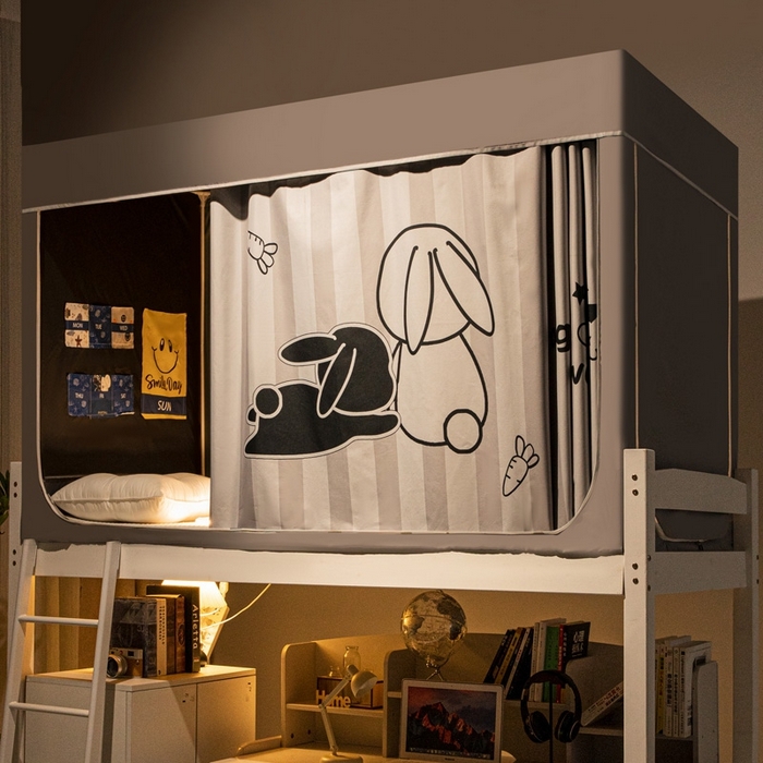 91家纺网 家纺一手货源 找家纺 宅部落 2025新款学生床帘宿舍上下铺床帘式印花强遮光学生蚊帐-印花系 在一起