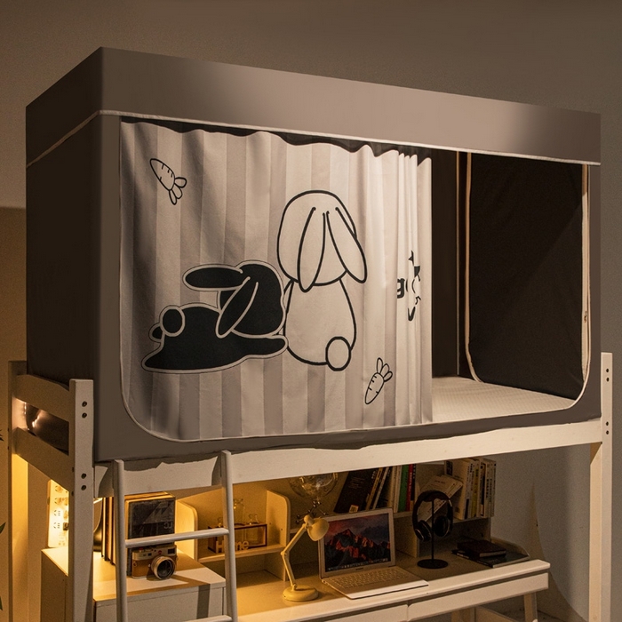 91家纺网 家纺一手货源 找家纺 宅部落 2025新款学生床帘宿舍上下铺床帘式印花强遮光学生蚊帐-印花系 在一起