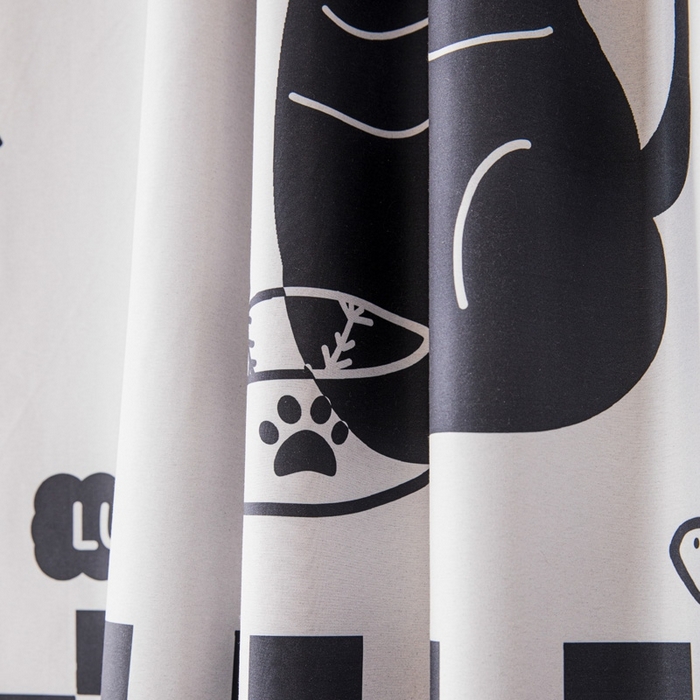 91家纺网 家纺一手货源 找家纺 宅部落 2025新款学生床帘宿舍上下铺床帘式印花强遮光学生蚊帐-印花系 招财猫