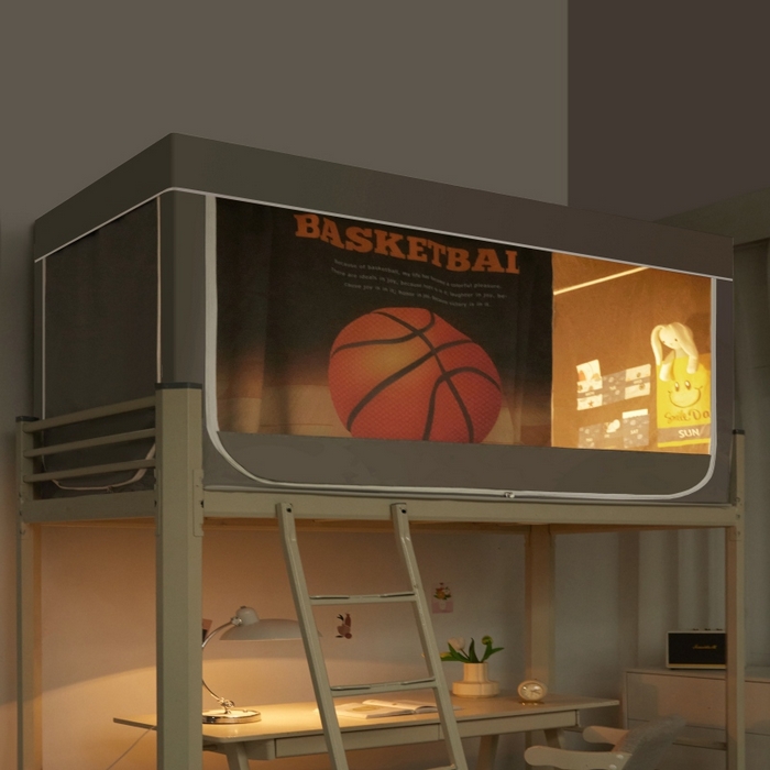 宅部落 2025新款学生床帘宿舍上下铺床帘式印花强遮光学生蚊帐-印花系 篮球火