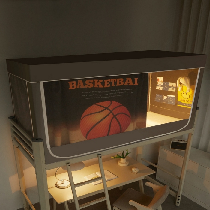 91家纺网 家纺一手货源 找家纺 宅部落 2025新款学生床帘宿舍上下铺床帘式印花强遮光学生蚊帐-印花系 篮球火