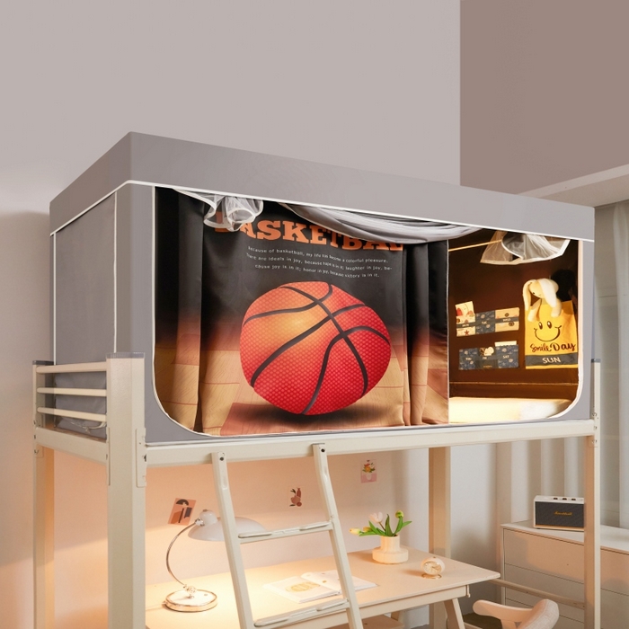 91家纺网 家纺一手货源 找家纺 宅部落 2025新款学生床帘宿舍上下铺床帘式印花强遮光学生蚊帐-印花系 篮球火