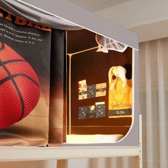 91家纺网 家纺一手货源 找家纺 宅部落 2025新款学生床帘宿舍上下铺床帘式印花强遮光学生蚊帐-印花系 篮球火