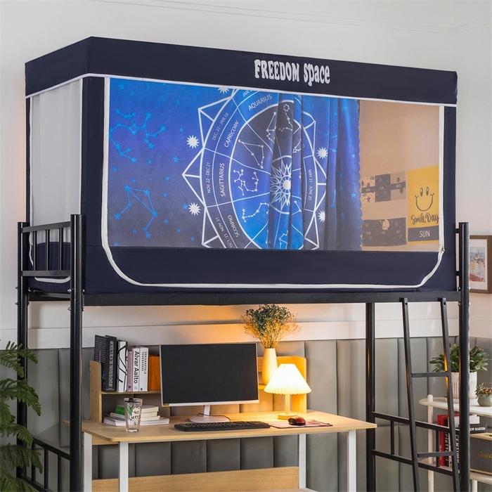 91家纺网 家纺一手货源 找家纺 宅部落 2025新款学生床帘宿舍上下铺床帘式印花强遮光学生蚊帐-印花系 十二星座