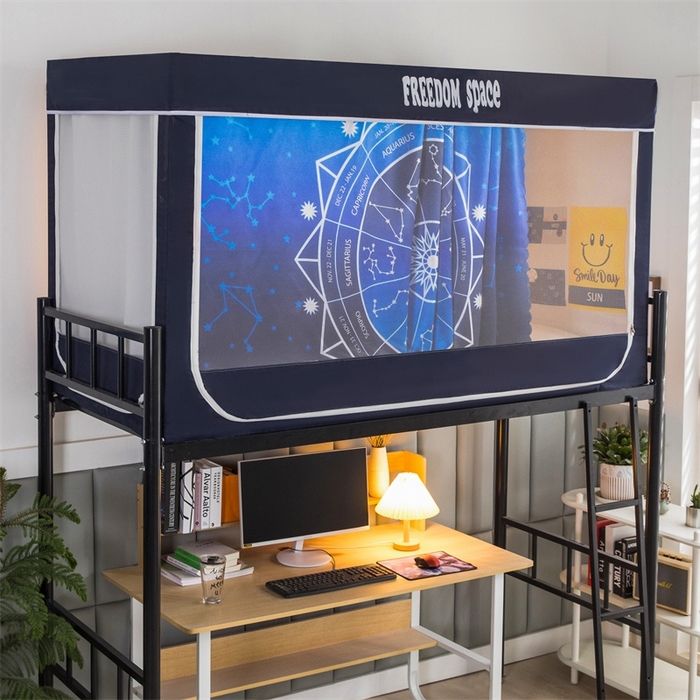 91家纺网 家纺一手货源 找家纺 宅部落 2025新款学生床帘宿舍上下铺床帘式印花强遮光学生蚊帐-印花系 十二星座