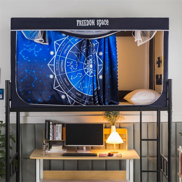 91家纺网 家纺一手货源 找家纺 宅部落 2025新款学生床帘宿舍上下铺床帘式印花强遮光学生蚊帐-印花系 十二星座