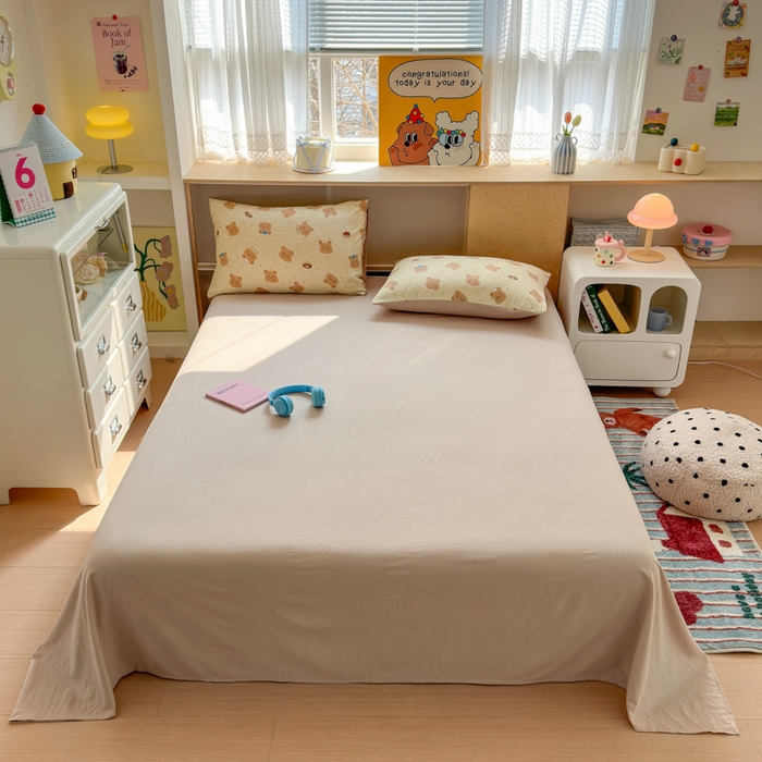 91家纺网 家纺一手货源 找家纺 （总）冕悠家纺 2025新款A类高克重糯叽叽超柔糯水洗棉印花四件套-单被套