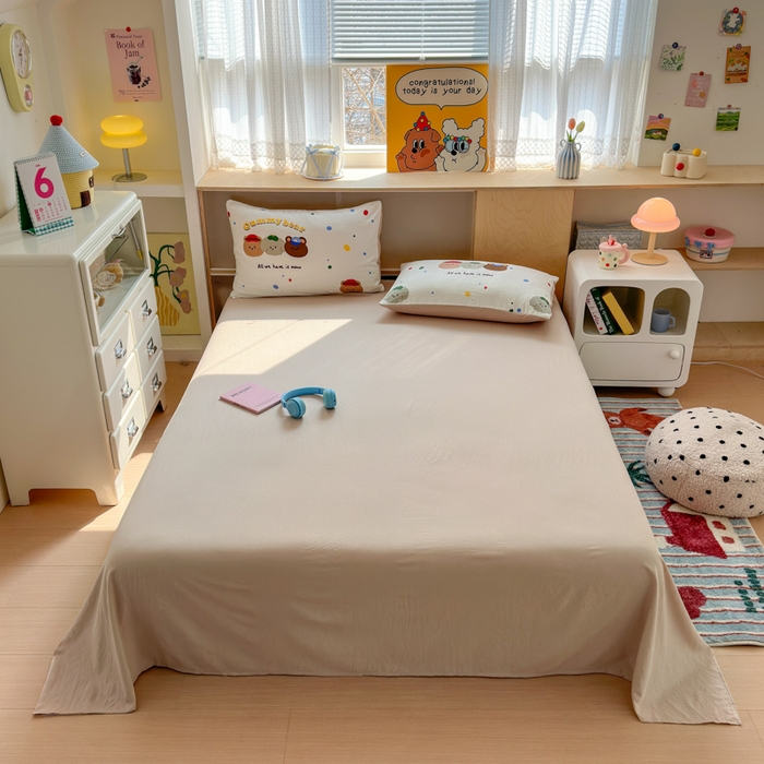 91家纺网 家纺一手货源 找家纺 冕悠家纺 2025新款A类高克重糯叽叽超柔糯水洗棉印花四件套-单被套 熊熊联盟