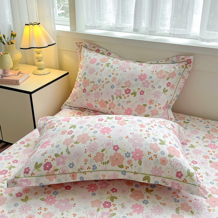 红粉佳人家纺 2025春夏新款A类全棉纯棉12868纯棉单枕套 倾心之恋