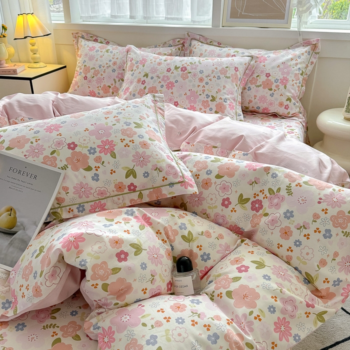 91家纺网 家纺一手货源 找家纺 红粉佳人家纺 2025春夏新款A类全棉纯棉12868纯棉单被套 倾心之恋