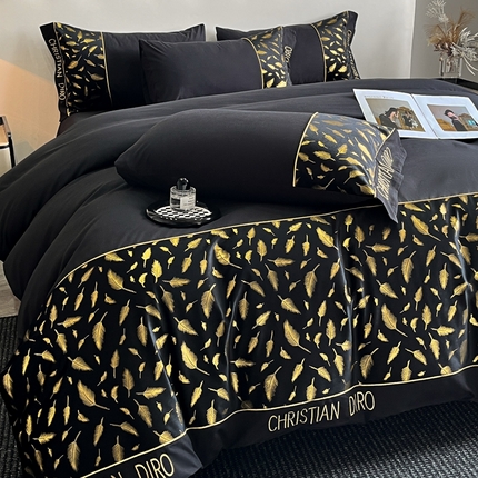 91家纺网 家纺一手货源 找家纺 （总）苏源家居 2025新款轻奢亲肤棉刺绣烫金工艺四件套