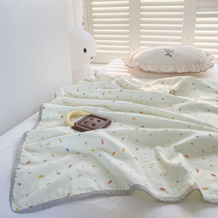 91家纺网 家纺一手货源 找家纺 （总）潮邦 2025新款全棉双层纱多功能盖毯