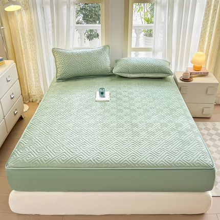 91家纺网 家纺一手货源 找家纺 （总）卡伦家纺 2025新款水洗磨毛夹棉床笠系列