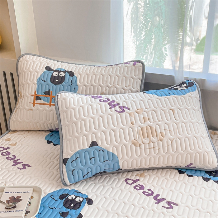 91家纺网 家纺一手货源 找家纺 布卢姆床垫 2025新款5mmA类乳胶凉席床笠套件夏被组合 小羊肖恩