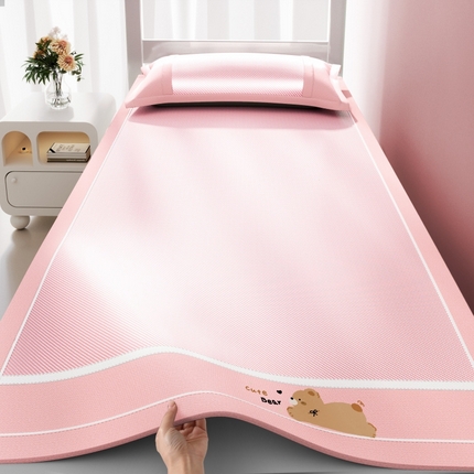 91家纺网 家纺一手货源 找家纺 川悦生活 2025新款纯色凉感冰丝席-小床 诺尼熊-银粉